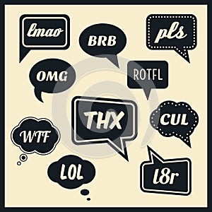 Simple abbreviations speech bubbles