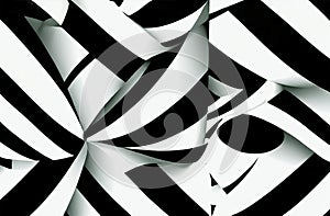 Simple abstract black and white modern pattern. Bright contrasting print with geometric elements