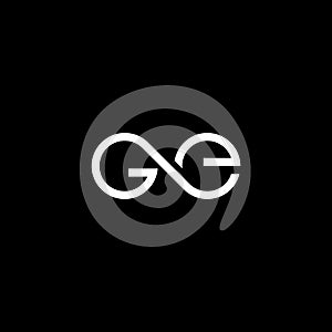Simple abstract design infinity initial letter GE