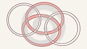 Simple Abstract Design of Three Interlocking Rings Illustration, vector design Generative AI