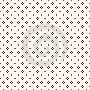 Simple abstract floral seamless pattern. Black and white minimal vector texture