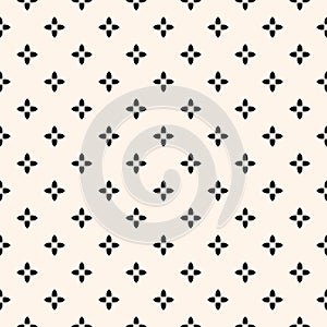 Simple abstract floral seamless pattern in Gothic style. Black and white vector