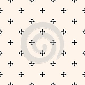 Simple abstract floral seamless pattern in Gothic style. Black and white vector