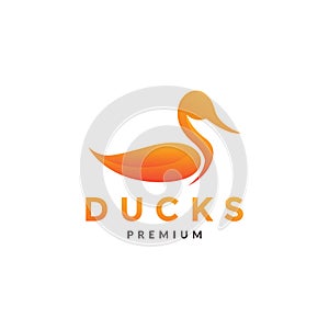 Simple abstract gradient duck logo symbol icon vector graphic design illustration idea creative