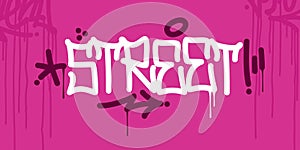 Simple Abstract Hip Hop Hand Written Urban Street Art Graffiti Style Word Street Vector Illustration