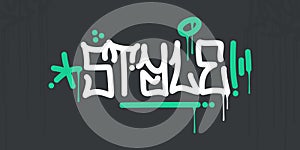 Simple Abstract Hip Hop Hand Written Urban Street Art Graffiti Style Word Style Vector Illustration