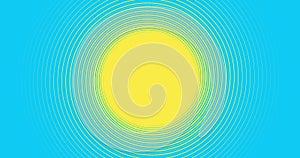 Simple abstract spiral background. Swirl or twist yellow and blue background. Seamless loop animation. 4K footage