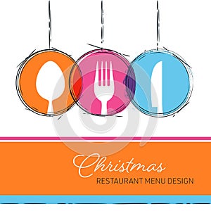 Simple abstract vector christmas menu design card
