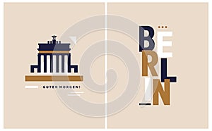 Simple Abstract Vector Illustration of Brandenburg Gate. Modern Cityscape of Berlin.