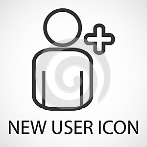 Simple add new user icon, vector