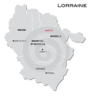 Simple administrative map Lorraine