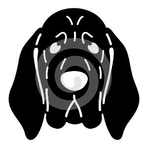 Simple and adorable Bloodhound dog silhouette front head