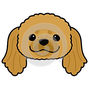 Simple and adorable illustration of Pekingese dog face