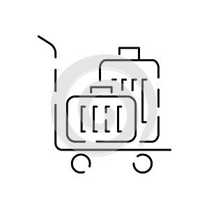 Simple Airport Related Vector Line Icons. Contains such Icons as Departure, Tickets, Baggage Claim. Summer travel and transport