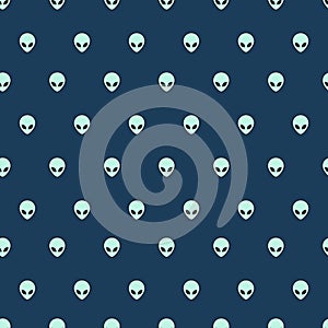 Simple alien head icon seamless pattern