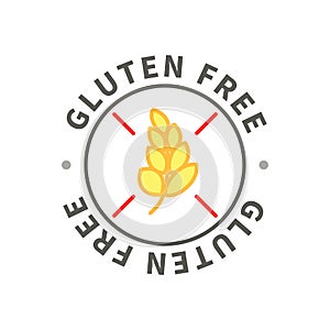 Simple allergen icon, gluten free sign on white