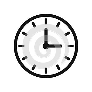 Simple analog clock icon time illustration