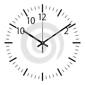 Simple analogue clock displaying time