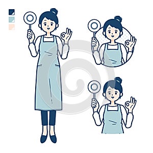 Simple apron woman_circle-panel
