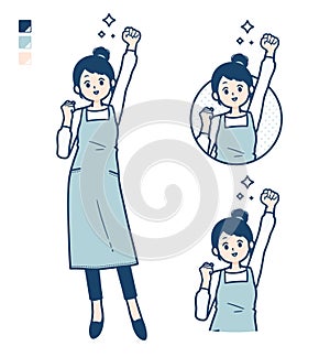 Simple apron woman_guts-pose