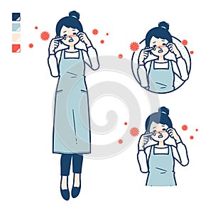 Simple apron woman_hay fever photo