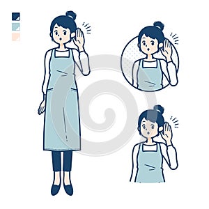 Simple apron woman_Listening