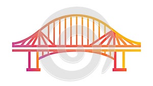 Simple Arched Bridge Vector Icon, vector design Generative AI