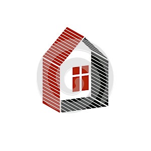 Simple architectural construction, house abstract vector symbol