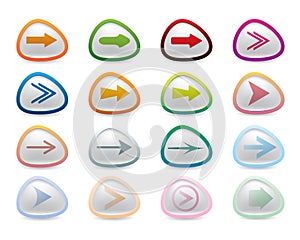 Simple arrow colorful sign icon set