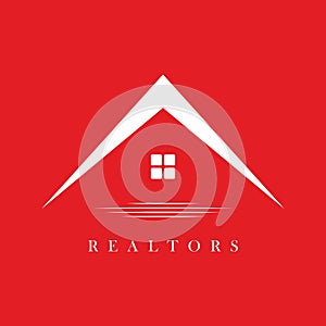 Simple arrow house realtors logo template