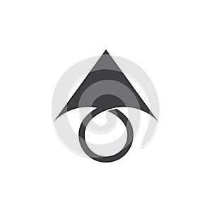 Simple arrow up linked line logo vector