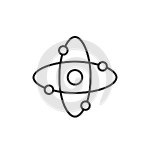 Simple atomic structure diagram with electron orbits and nucleus