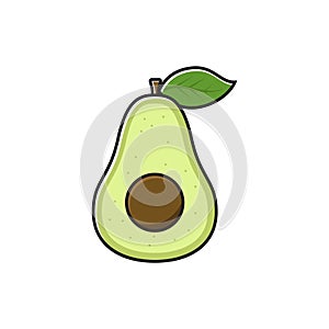 Simple avocado vector isolated on white background