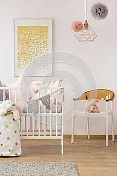 Simple baby room with crib