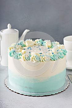 Simple baby shower or baptism cake