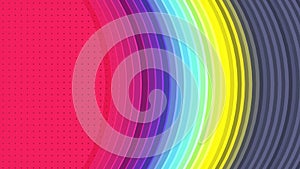 Simple background with colorful round geometric shapes 3d render loop animation