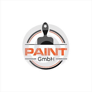 Simple badge round painter logo design