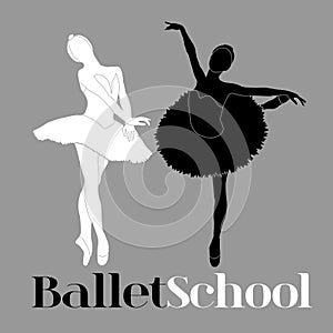 Simple ballet school logo