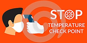 Simple banner for body temperature check before entry