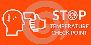 Simple banner for body temperature check before entry