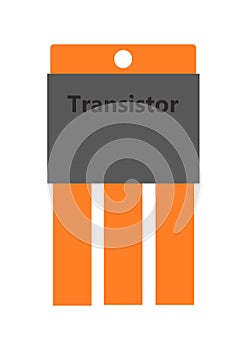 A simple basic shape of a transistor electronic component white backdrop