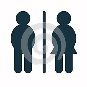 Simple basic sign icon male and female toilet. Vector illustration.