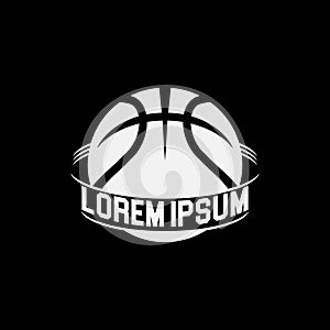 Simple basketball round shape vector logo template