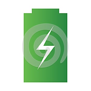 Simple battery green icon with ecology concept. Save energy icon sign symbol. Recycle logo. Vector illustration for any design