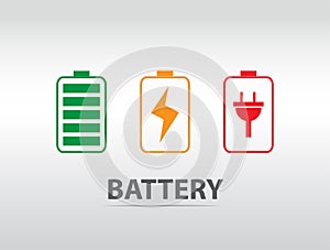 Simple battery icon with colorful charge level