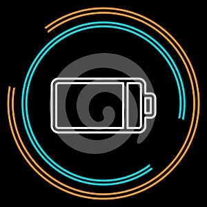 Simple Battery Thin Line Vector Icon