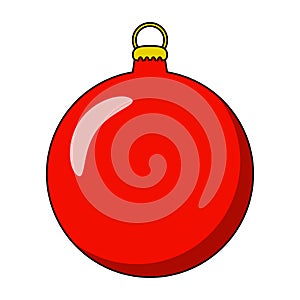 Simple Bauble for christmas tree isolated on white background