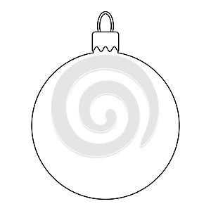 Simple Bauble outline for christmas tree isolated on white background