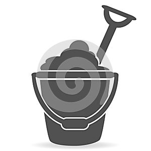 Simple beach bucket icon