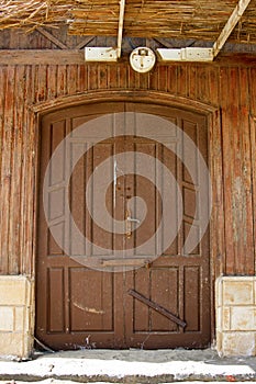 Simple beach wooden cabana door